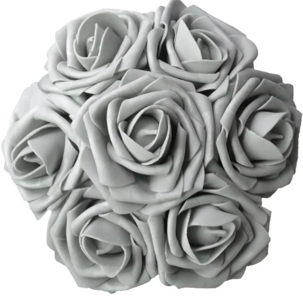 25 Count | Gray Grey Silver Artificial Flowers Wedding Floral Centerpiece